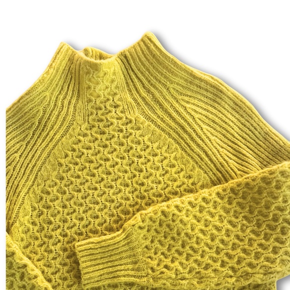 Anthropologie BIA Mock Neck Tunic Sweater — Chartreuse / Lime — XS (EUC) - Picture 3 of 8